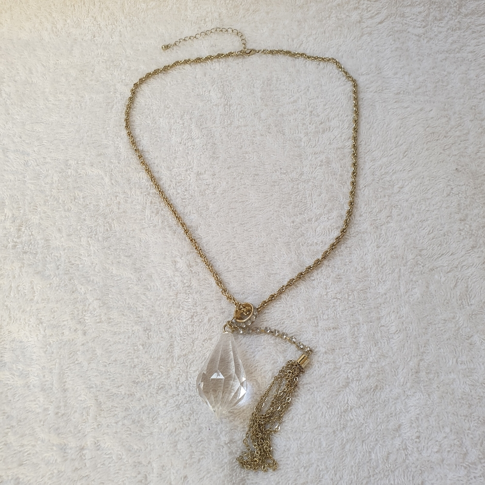 H&M long faux crystal necklace